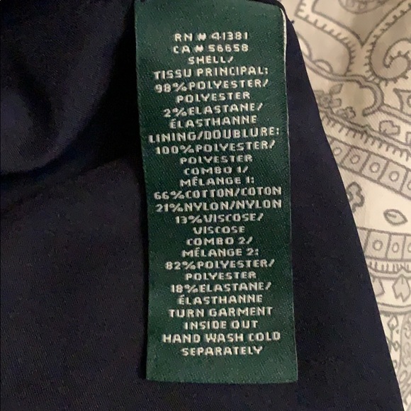 Lauren Ralph Lauren navy crepe & white lace dress - Picture 4 of 4